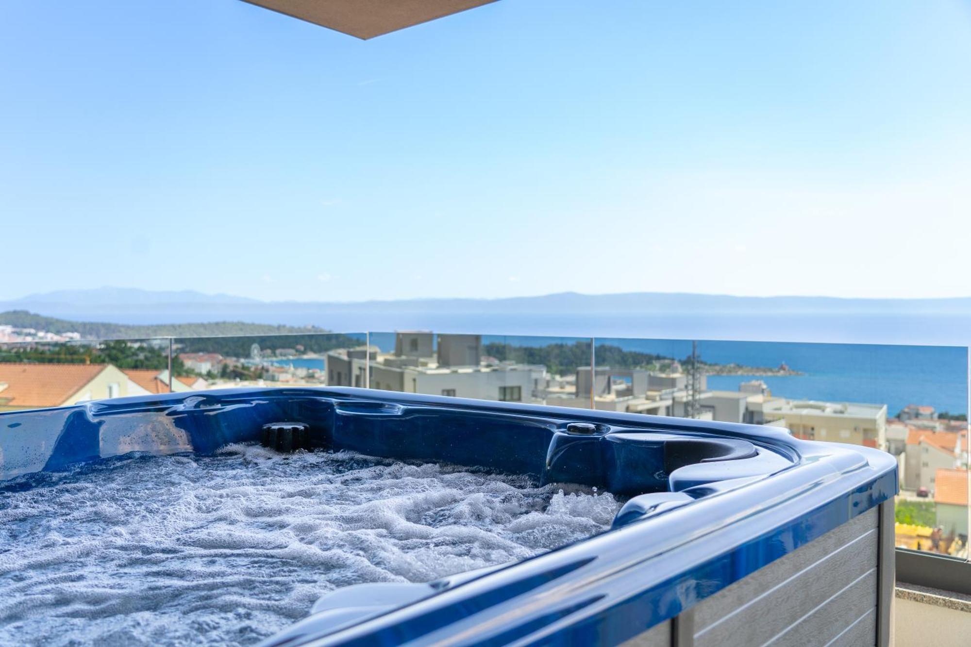 Appartamento Lux Penthouse Panoramic View With Jacuzzi Makarska Esterno foto