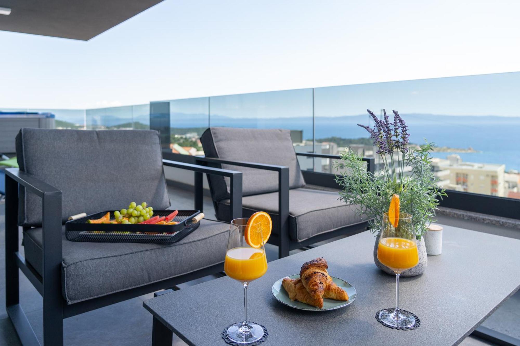 Appartamento Lux Penthouse Panoramic View With Jacuzzi Makarska Esterno foto