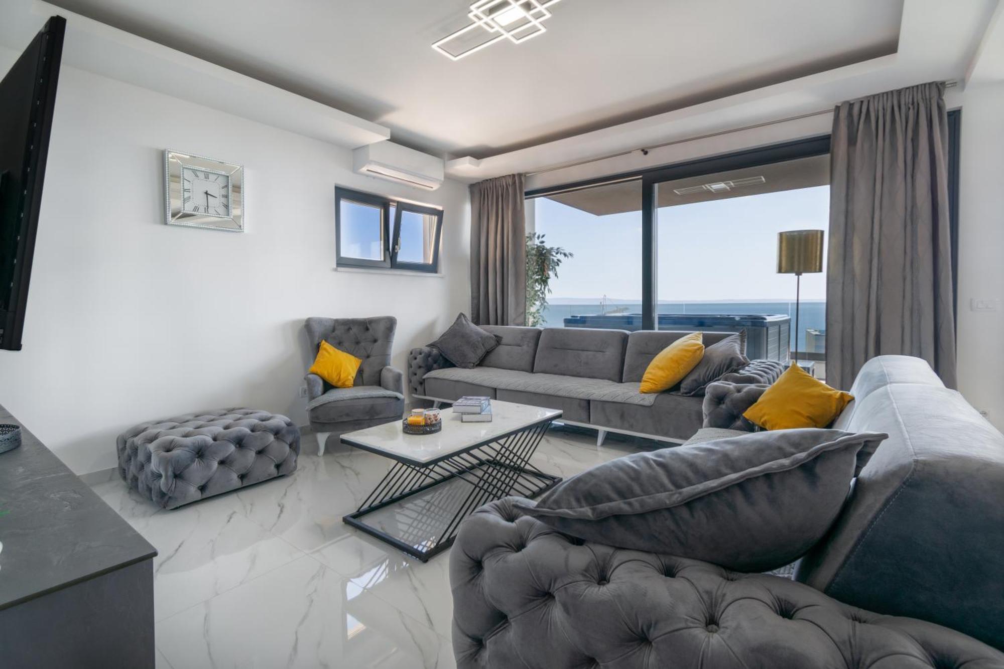 Appartamento Lux Penthouse Panoramic View With Jacuzzi Makarska Esterno foto